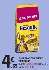 E.Leclerc Nesquik - chocolat en poudre offre