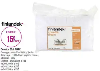 Géant Casino Finlandek couette eco pliee offre