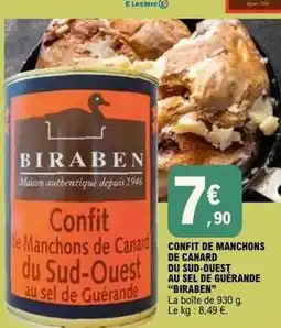 E.Leclerc Canard - confit de manchons de du sud-ouest au sel de guérande offre