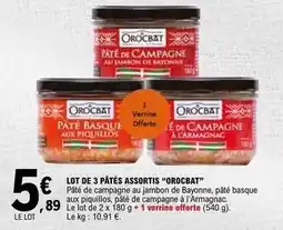 E.Leclerc Lot de 3 pâtes assortis offre