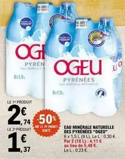 E.Leclerc Eau minerale naturelle des pyrenees offre