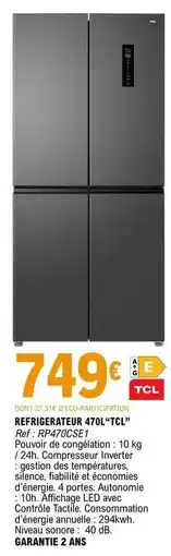 E.Leclerc Tcl - refrigerateur 410t-tgl offre
