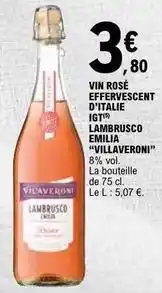 E.Leclerc Vilaveroni - vin rosé effervescent d'italie igt offre