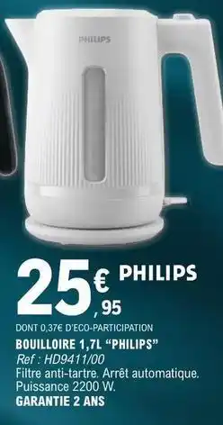 E.Leclerc Philips - bouilloire 1.7 offre