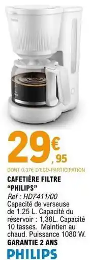 E.Leclerc Philips - cafetiere filtre offre