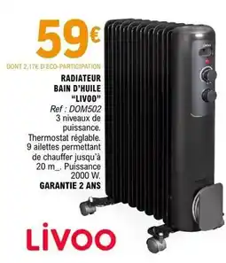 E.Leclerc Livoo - radiateur bain d'huile livoo offre