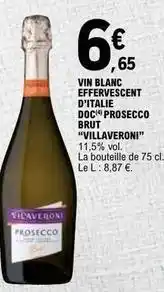 E.Leclerc Vilaveroni - vin blanc effervescent d'italie doc prosecco brut offre