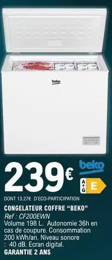 E.Leclerc Beko - congelateur coffre offre