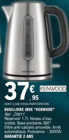 E.Leclerc Kenwood - bouilloire inox kenwood offre