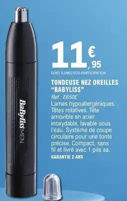 E.Leclerc Babyliss - tondeuse nez oreilles offre
