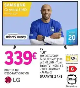 E.Leclerc Lg - tv 43tu70005f offre