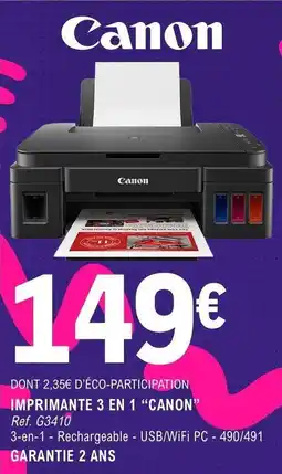 E.Leclerc Canon - imprimante 3 en 1 offre