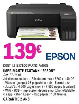 E.Leclerc Epson - imprimante ecotank epson offre