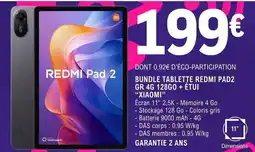 E.Leclerc Xiaomi - bundle tablette redmi pad2 gr 4g 128go + etui offre