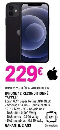 E.Leclerc Apple - iphone 12 reconditionne apple offre