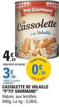 E.Leclerc Cassolette de volaille offre