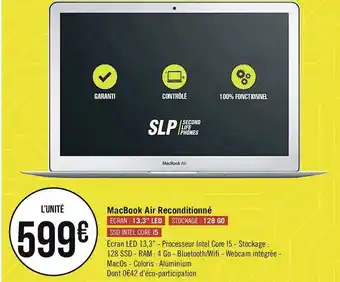 Géant Casino Apple macbook air reconditionné offre