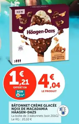 Utile Häagen-Dazs Bâtonnet crème glacée noix de macadamia offre