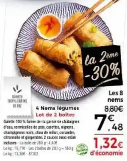 Thiriet 4 Nems légumes offre