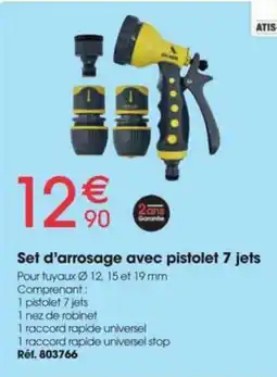 Brico Pro ATIS Set d'arrosage avec pistolet 7 jets offre