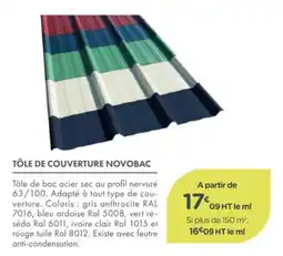 Point Vert Tôle de couverture novobac offre