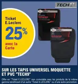 E.Leclerc L'Auto Tech9 tapis universel moquette offre