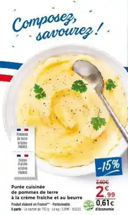 Thiriet Purée cuisinée de pommes de terre à la crème fraîche et au beurre offre