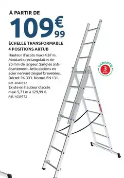 Mr Bricolage ARTUB ÉCHELLE TRANSFORMABLE offre