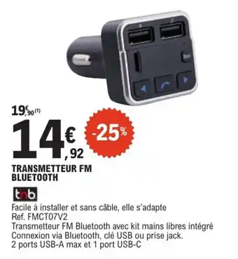 Tnb transmetteur fm bluetooth