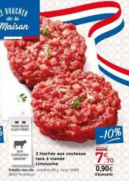Thiriet Le Boucher de la Maison 2 Hachés aux couteaux race à viande Limousine offre