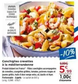 Thiriet Conchiglies crevettes à la méditerranéenne offre