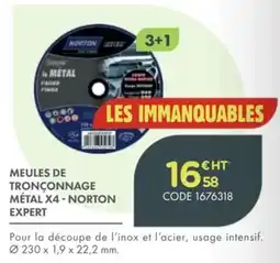 Point Vert NORTON MEULES DE TRONÇONNAGE MÉTAL X4 offre
