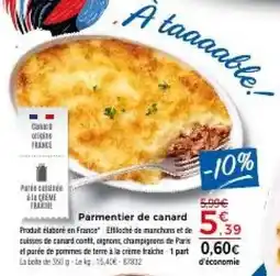 Thiriet Parmentier de canard offre