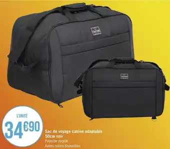 Géant Casino Sac de voyage cabine adaptable 50cm noir offre