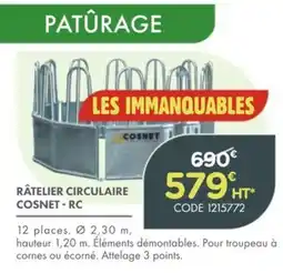Point Vert COSNET RÂTELIER CIRCULAIRE offre