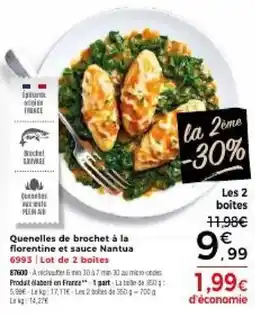 Thiriet Quenelles de brochet à la florentine et sauce Nantua offre