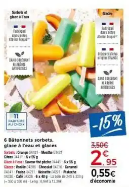 Thiriet Atelier Toqué Sorbets et glace à l'eau offre