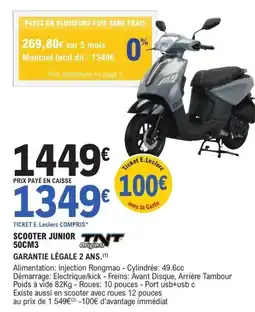 E.Leclerc L'Auto TINT Scooter Junior 50CM3 offre