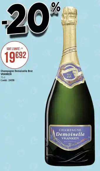 Géant Casino Vranken champagne demoiselle brut offre