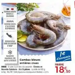 Thiriet Gambas bleues entières crues offre