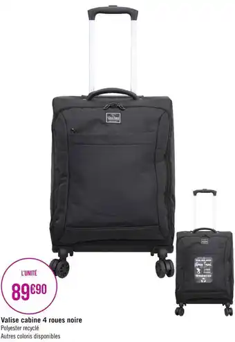 Géant Casino Valise cabine 4 roues noire offre