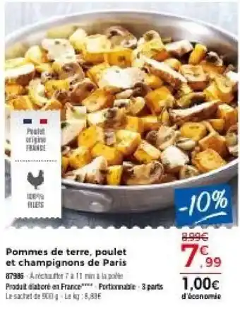 Thiriet Pommes de terre, poulet et champignons de Paris offre