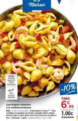 Thiriet Lactel Conchiglies crevettes à la méditerranéenne offre