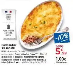 Thiriet Parmentier de canard offre