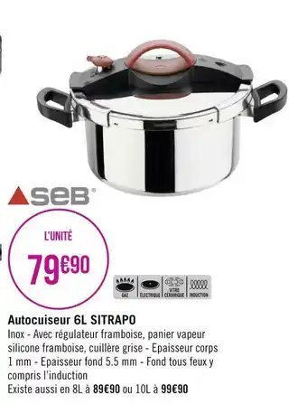 Seb autocuiseur 6l sitrapo