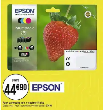 Epson pack cartouche noir + couleur fraise