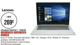 Lenovo ultrabook ideapad 1 14igl05