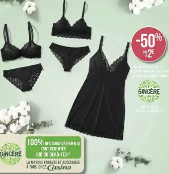 Géant Casino Sincère bon plan une sélection de sous-vétements femme offre