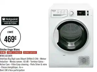 Géant Casino Hotpoint sèche-linge blanc offre