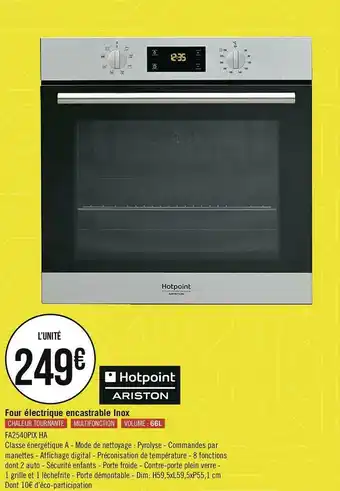 Géant Casino Hotpoint four électrique encastrable inox offre